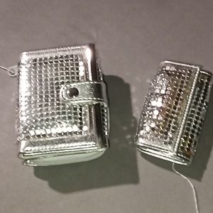 Set of 2 matching silver wallets